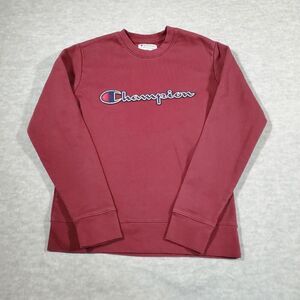 Champion Sweatshirt Mens Small Burgundy Fleece Lined Reverse Weave Crew Neck